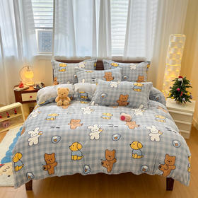 双面绒更保暖 A类面料更健康【京帝 卡通双面牛奶绒四件套】 高克重牛奶绒 绒面丰盈厚实 内置防静电导电丝 多款印花自选 性价比高 极致暖冬享受   #M663