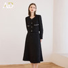 AD秋冬季新款女装气质高端奢华小香外套搭配伞裙套装两件套装黑色 商品缩略图3