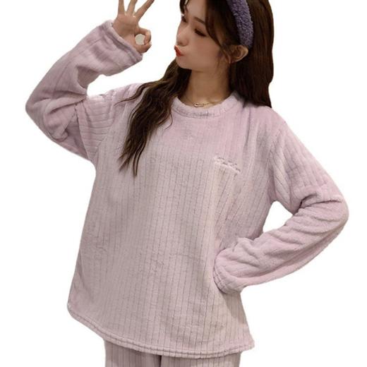 【39.9任选一套❗️法兰绒暖呼呼套装】简约大气不简单，精选优质面料，亲肤透气法兰绒睡衣套装，韩版竖条纹休闲睡衣加绒加厚家居服L 商品图4