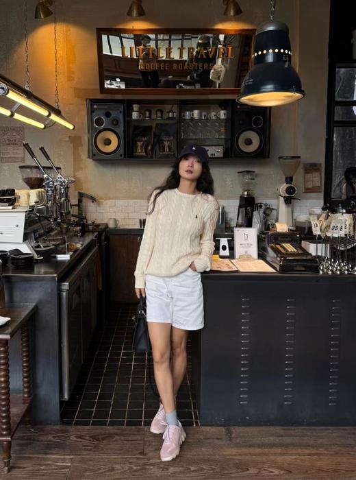 拉夫劳伦 新款女士绞花麻花针织圆领毛衣针织衫 男女同款（EJ） 商品图2