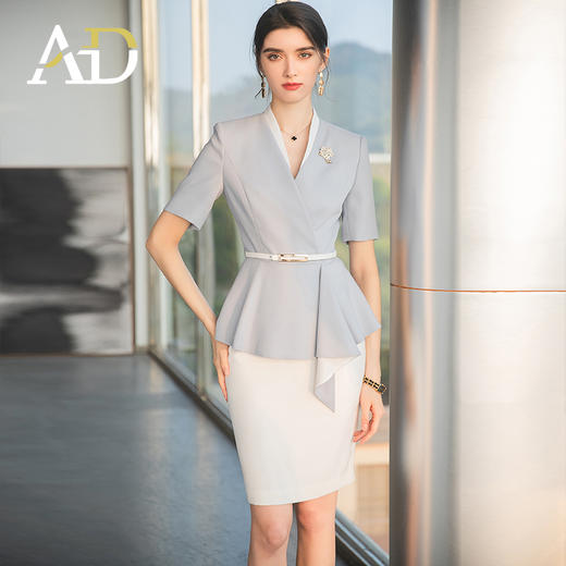 AD美容院工作服正装女士职业装气质女神范西装套装高端售楼部工装 商品图2