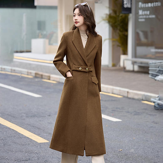 SNX3055通勤风呢子外套女2025冬季新款女装时尚大翻领修身显瘦毛呢大衣 商品图2
