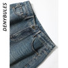 DENYBULES美式一体植绒直筒牛仔拖地裤DB6651 商品缩略图1