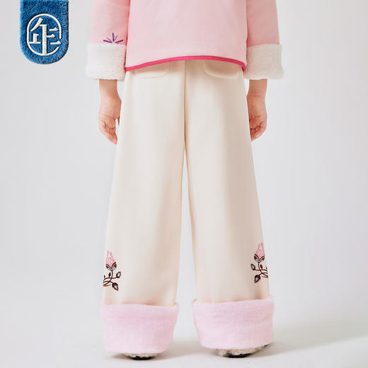 年衣童装儿童长裤冬季新款女孩加绒裤子国风生肖锦绣前程加绒长裤 商品图4