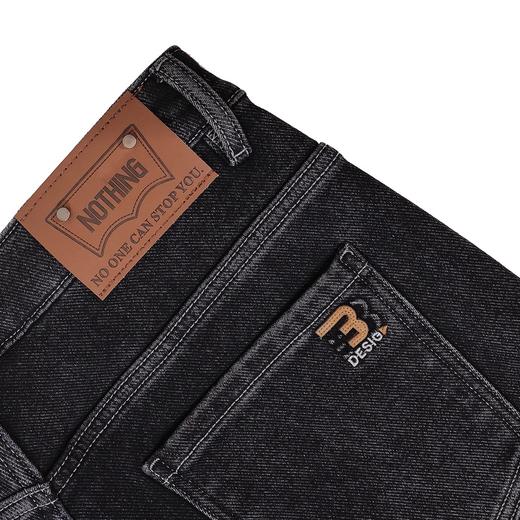 半身缘男裤 冬季后袋绣花柔软保暖合体版牛仔裤254101U10130096 商品图3