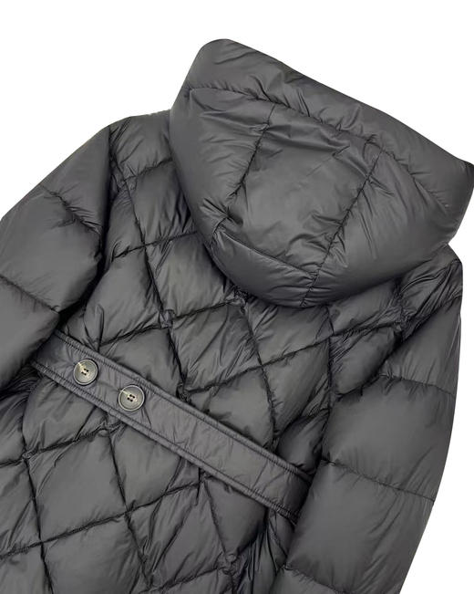 女款连帽腰带长款羽绒服 商品图2