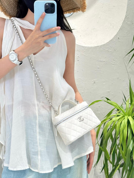 香奈儿 25B秋冬 星星扣LP盒子包 黑/白2色（LZ*MM） 商品图5