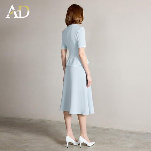 AD夏季西装套装女2025新款清新蓝色半身伞裙两件套职场通勤女装 商品图4