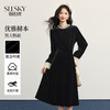 【10/29新品】熙世界法式千金感丝绒连衣裙女2025秋冬新款优雅气质赫本风小黑裙 商品缩略图0