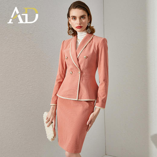 AD高端名媛职业套装女小香风套裙职业装气质女神范毛呢西装工作服 商品图2