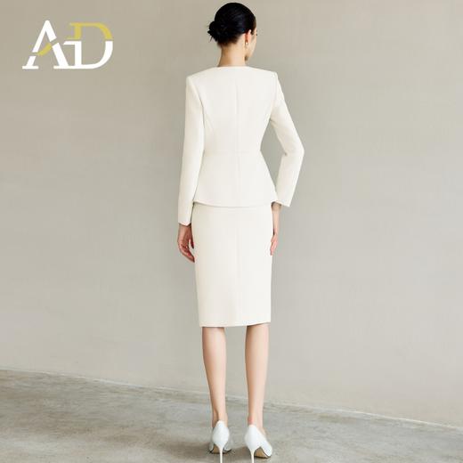 AD白色西装套装女秋季2025新款V领西服外套时尚通勤职业装两件套 商品图4