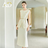 AD浅色职业装气质女神范西装套裙女无袖外套高端盐系轻熟两件套装 商品缩略图2