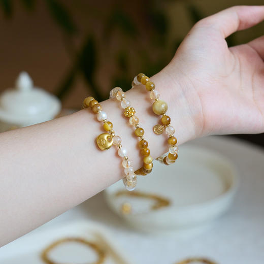 【金虎眼双圈手串】敦煌福泽金虎眼手串 双圈叠戴女闺蜜礼物高级感好运手串 商品图0