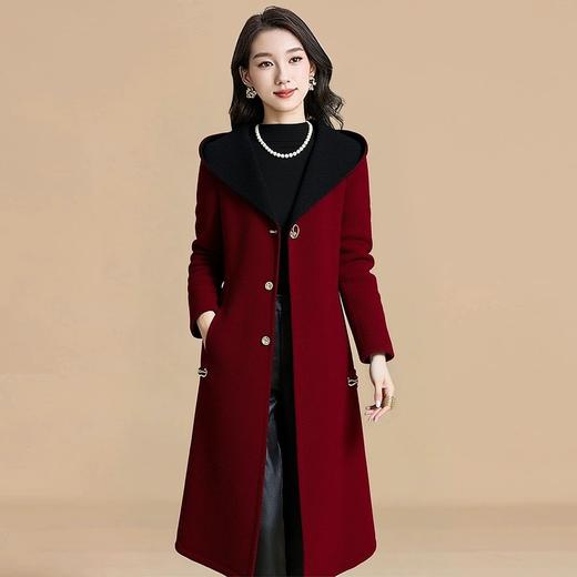 QYM 85112-Y西装领双面穿大衣显瘦毛呢外套 商品图3