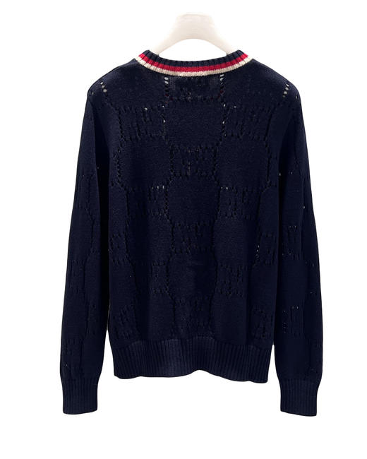 女款V领镂空针织开衫毛衣la012 商品图1