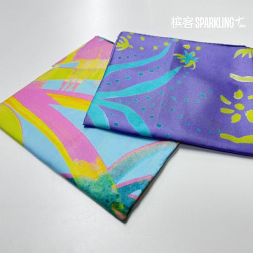 【槟客周边】| 100% CHAMPAGNE 烟花丝巾 紫底/蓝底 商品图1