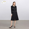 AD财阀千金重工小香风套装裙女冬季气质黑色短外套粗花呢连衣裙 商品缩略图3