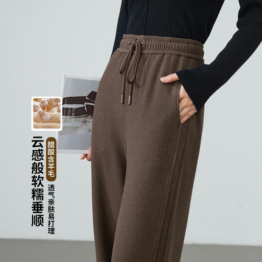 【醋酸羊毛裤】逸阳秋冬软垂高弹休闲直筒长裤8135V 商品图2