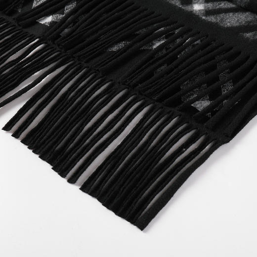 奢姿大码女装2025冬季格纹流苏羊毛披肩斗篷式外套复古英伦风围巾WJ91073 商品图4