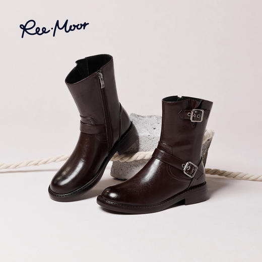 REEMOOR睿慕丨2025年秋冬英伦风帅气皮带扣短靴 商品图11