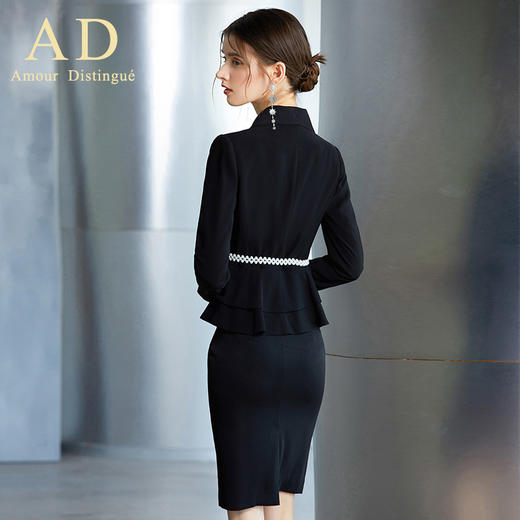 AD高端名媛气质套装工作服女轻熟风西装套装包臀裙职业装两件套秋 商品图4