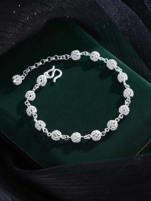 子佩集S990银【白水鉴心】手链【QFSL008】花丝2510 商品图9