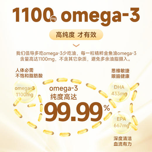 Webber Naturals伟博天然 金深海鱼油omega-3含量1100mg 鱼油60粒/瓶（一般贸易） 商品图2