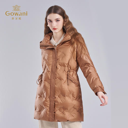 乔万尼新款压花收腰设计休闲连帽保暖高蓬羽绒服ET4T980 商品图1