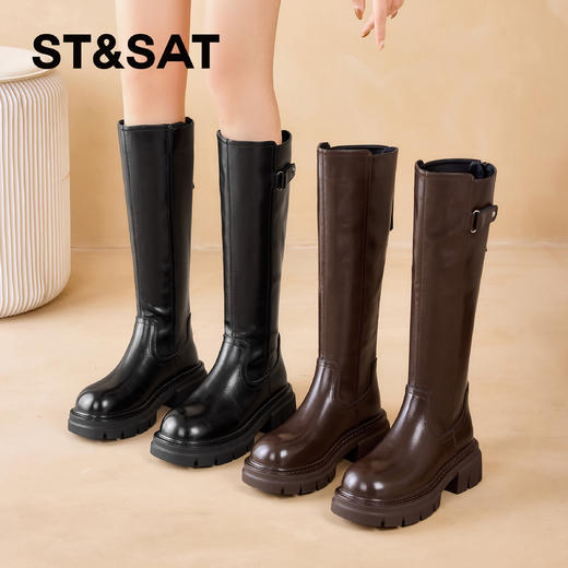 星期六潮酷百搭增高厚底骑士靴SSD4117CTL 商品图2