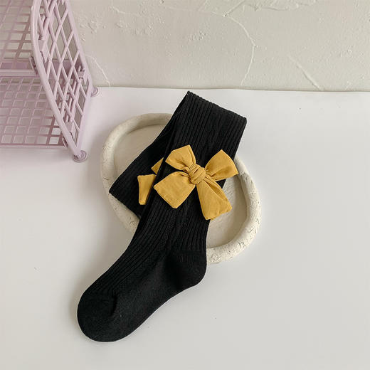 【纯色简约，搭配可爱的蝴蝶结，让你的小公主更加可爱】儿童连裤袜宝宝春秋季婴儿打底袜 纯色蝴蝶结连体袜女童打底裤。hb 商品图9