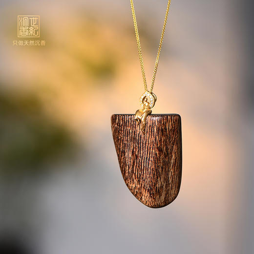 天然达拉干沉香包金吊坠 沉水级 SP12180 商品图0