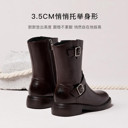 REEMOOR睿慕丨2025年秋冬英伦风帅气皮带扣短靴 商品图10