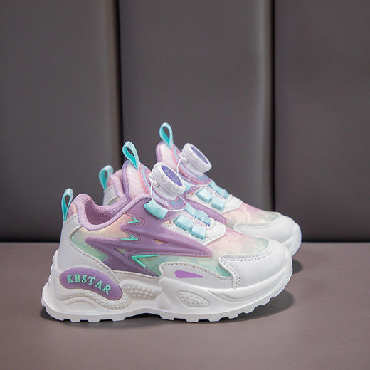 【活力时尚，肆意出行】女童鞋子 春秋新款旋钮男童运动鞋 薄网透气 中大童小白鞋 小童鞋。hb 商品图9