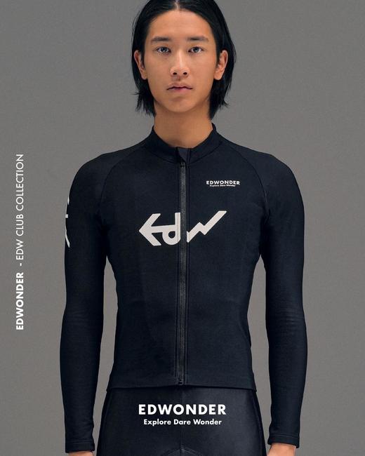 EdW骑聚(男)抓绒长袖车衣-黑色Jersey 商品图1