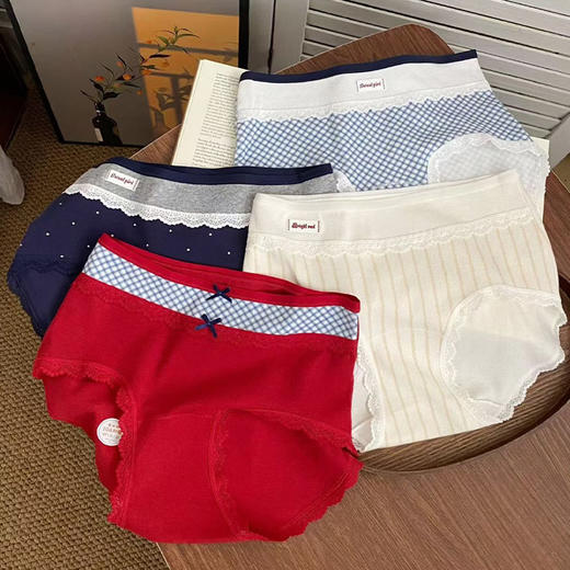 英伦复古格纹撞色宽边腰头女式内裤-纪念日百货门店同款166793231 商品图6