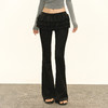 Ariseism 美式复古设计感黑色休闲裤女冬季新款长裤子 商品缩略图1