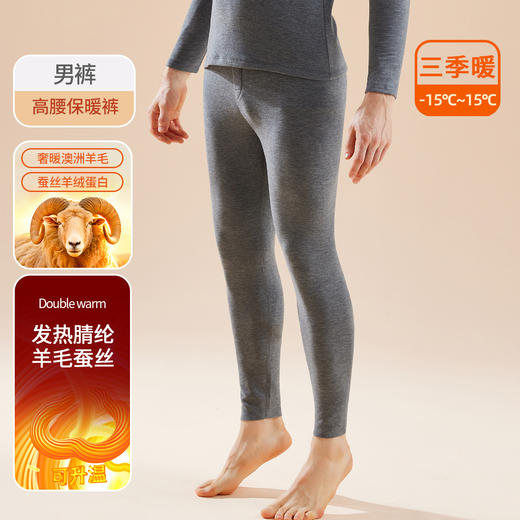 「自j」全新升级【铂金会员119/天猫159/差价40】(15453)洛诗琳发热腈纶圆领保暖上衣男士2025秋冬加绒加厚内搭打底衫蚕丝内衣含羊毛秋衣 商品图8
