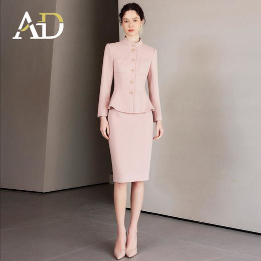 AD独特绝美套装春装名媛范两件套2024新款加厚毛呢小香风职业正装 商品图3