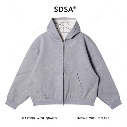 SDSA秋冬新款痞帅男装韩版简约纯色拉链连帽卫衣百搭时尚开衫外套 商品图0