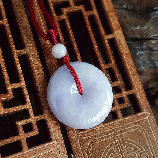 【天然正品】A货翡翠天然细腻糯种紫罗兰平安扣翡翠吊坠项链女士161025NJS41特价 商品图6