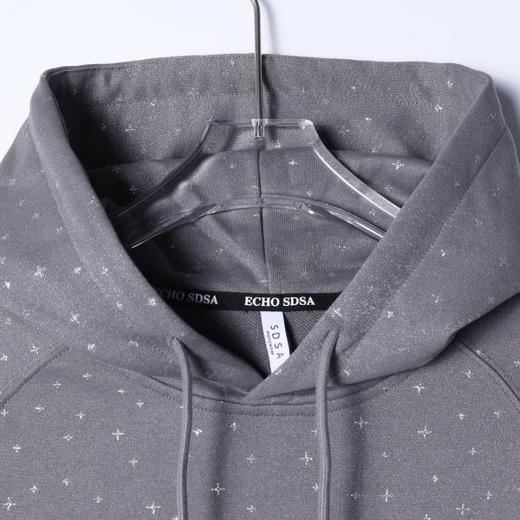 WY1248SDSA男士秋冬新款痞帅男装潮牌洒金满印十字印花抽绳连帽卫衣百搭 商品图2