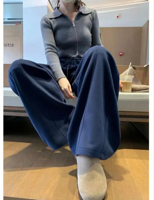 专治胯宽 腿粗腿不直【 OSMIC ARMIN 五色加绒黑标弯刀裤】显瘦休闲裤神仙裤子松紧高腰显腿直深灰色拼接镰刀阔腿裤女秋季高腰显瘦美式卫裤休闲直筒香蕉运动裤 商品图10