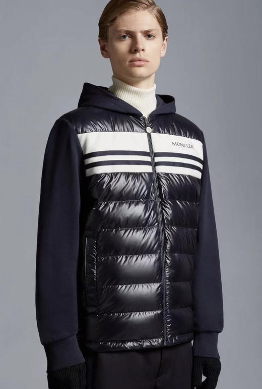 蒙口 撞色条纹 羽绒卫衣 男女同款。自己备注号码颜色 商品图1