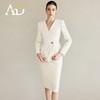 AD白色西装套装女秋季2025新款V领西服外套时尚通勤职业装两件套 商品缩略图3