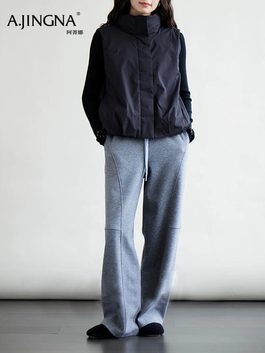 【龟背廓形】阿菁娜冬季新款立领羽绒马甲龟背感有型靓丽色系可翻立领防风保暖F30D203013 商品图7