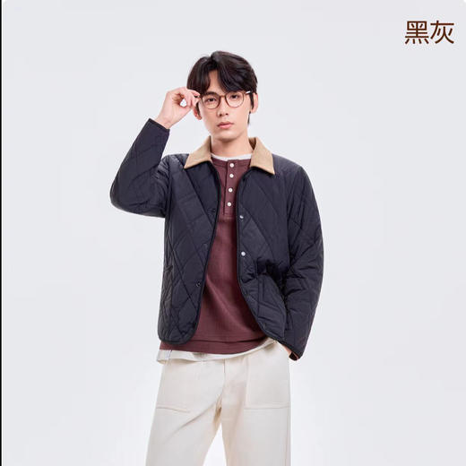 可拆翻领绗缝羊毛长袖外套保暖棉衣，秋冬棉服可拆卸毛领一衣两穿 商品图6