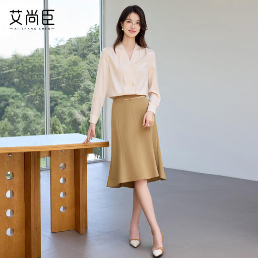 艾尚臣高级感时尚套装女气质显瘦正式场合职业装时髦套裙长袖衬衫 商品图3