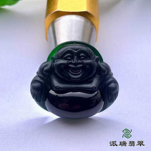 派瑞翡翠 翡翠佛 糯种 墨翠 商品图0