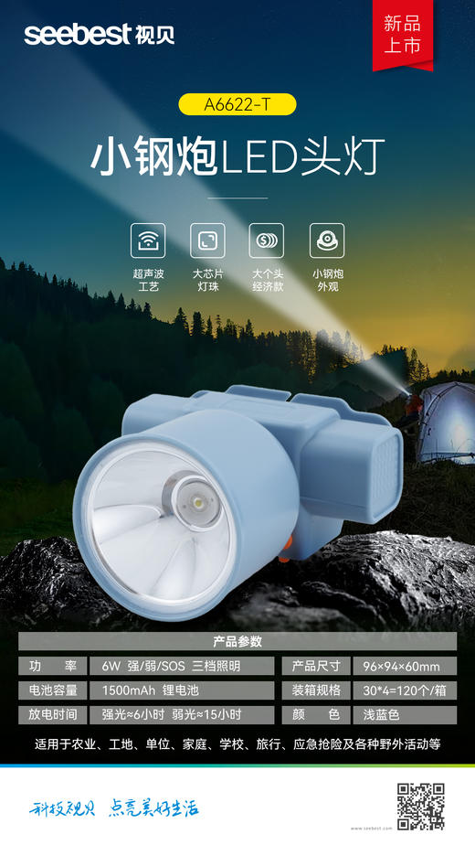 A6622-T 小钢炮LED头灯 商品图0