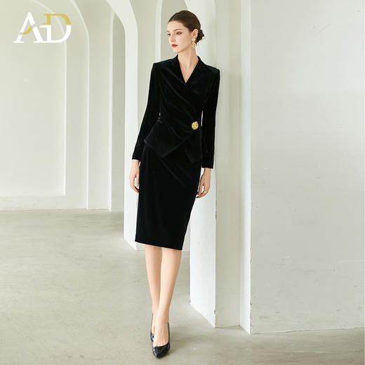 AD职业装气质女神范西装套装女高端丝绒西服外套2024秋冬职场女装 商品图2